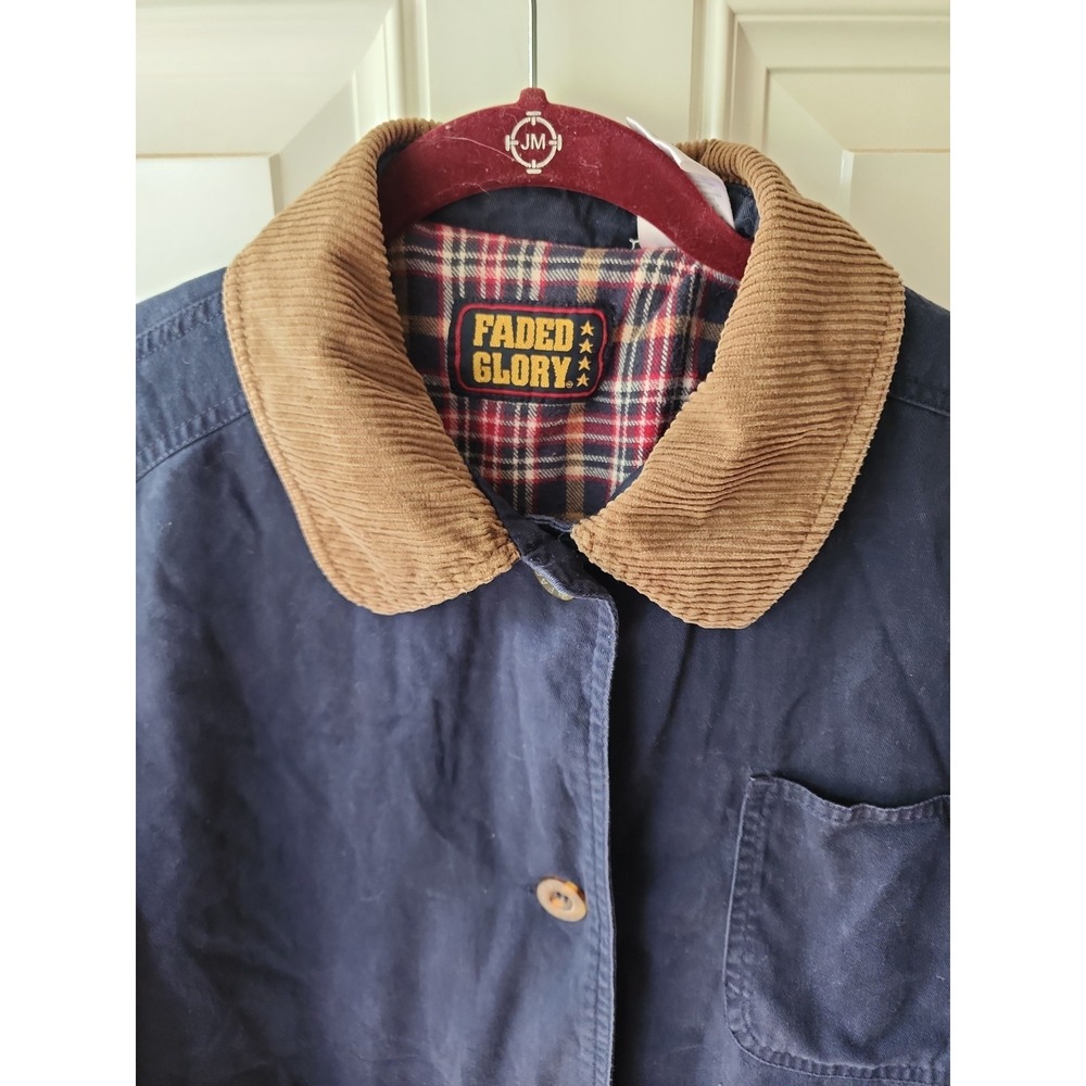 Faded Glory Womens Vintage 90s Chore Barn Coat Three Pocket Farm Plaid Jacket - Picture 2 of 12